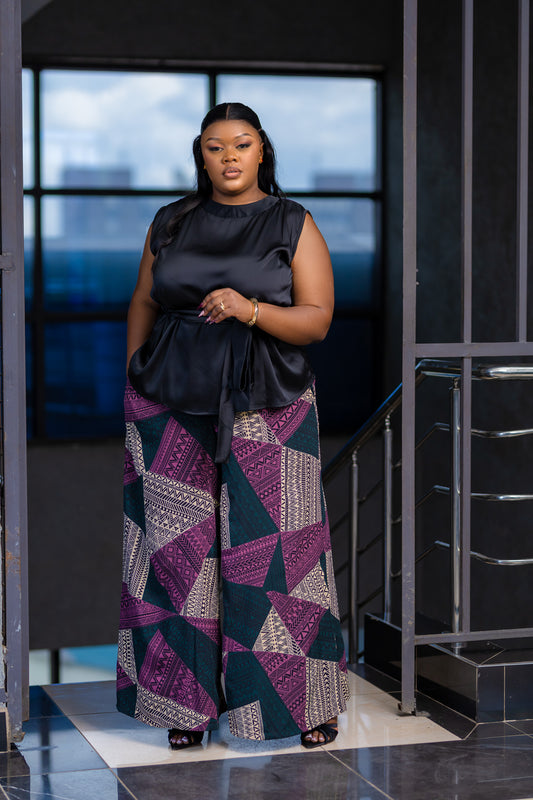 TRIBAL 2PC SET FLARED PANTS