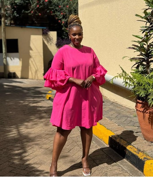 FLOUNCE SHIFT DRESS